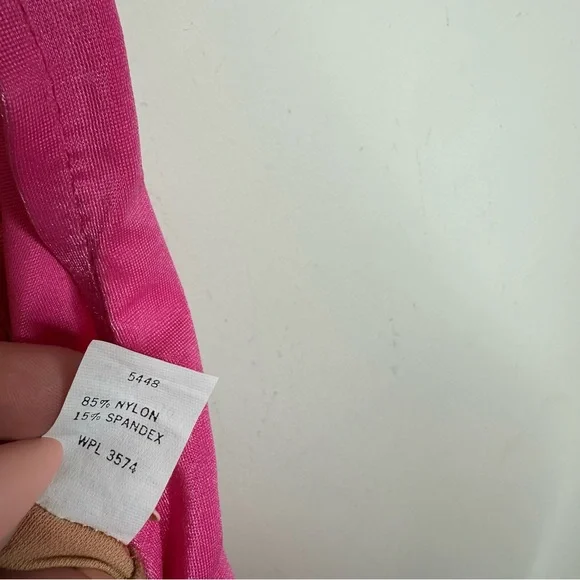 Vintage Retro Barbie Hot Pink Striped One Piece Swimsuit - Picture 6 of 9